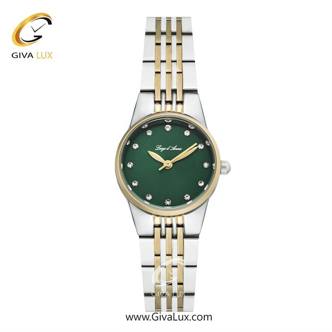 ساعت مچی اورجینال زنانه LdA نقره ای-طلایی | نقره ای-طلایی| سبز یشمی تیره| کد رفرنس 2468